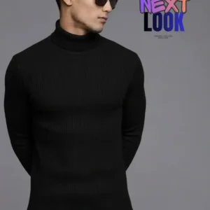 কালো রঙের (Black) টার্টলনেক সোয়েটার - গাঢ় ধূসর রঙের টার্টলনেক সোয়েটার