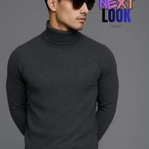 high Neck T Shirt -black ash